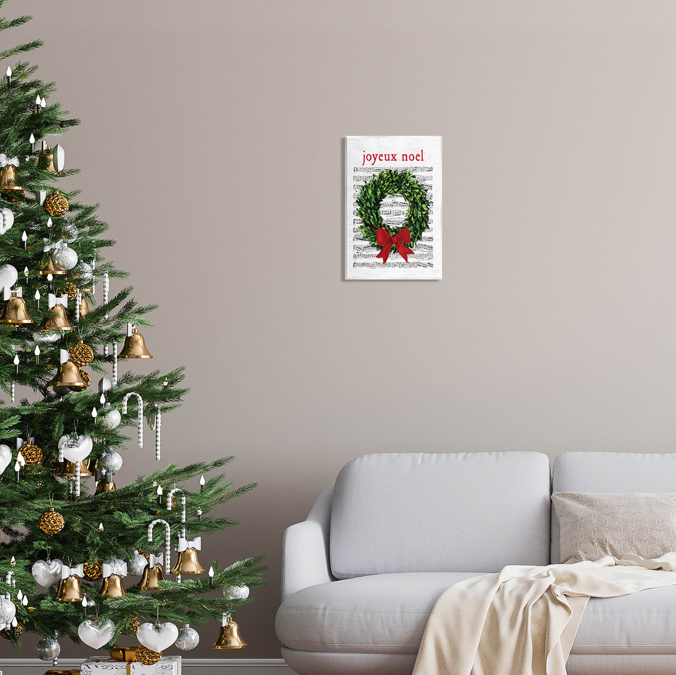 Stupell Industries Joyeux Noel Vintage Song Graphic Art Unframed Art Print Wall Art, Design by Lettered and Lined