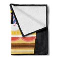 thumbnail image 2 of 100th Birthday Soft Flannel Fleece Blanket, Old Legacy 100 Birthday Party Cake Candles on Black Major Milestone Backdrop, Cozy Plush for Indoor and Outdoor Use, 50" x 70", Multicolor, by Ambesonne, 2 of 5