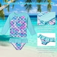 thumbnail image 2 of Ensemble de Maillot de Bain 2 Pièces à Manches Longues avec Protection Solaire UPF 50+ 2-8T, 2 of 6