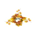 thumbnail image 2 of Fall Pumpkin & Maple Leaf Tabletop Candle Wreath, Halloween Harvest Festival Decorative Garland, Mini Desktop Centerpiece for Home Dining Table Thanksgiving Holiday Atmosphere Decoration, 2 of 6