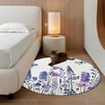 thumbnail image 2 of Round Area Rugs Collection 4 Ft, Purple Floral Non-Slip Residential Carpet, Spring Lavender Daisy Butterflies Botanical Indoor Crawling Mats Runner Rugs for Living Room/Dining Room/Bedroom, 2 of 8