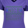 thumbnail image 4 of Inktastic Ugly Sweater Nice until Proven Naughty Women's V-Neck T-Shirt, 4 of 5