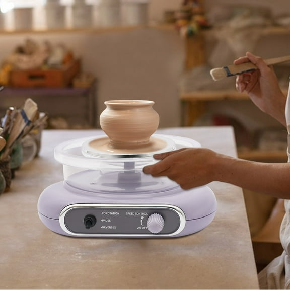 24W Electric Pottery Machine, Speed Adjustable, Mini Pottery Wheel Machine Kit for Clay Making, Taro Grey