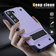 thumbnail image 4 of Samsung Galaxy S21 5G Case Military Shockproof Kickstand Cell Phone Cover Protective with Upgrade Hard PC & Premium Soft TPU Kickstand for Galaxy S21 6.2 inch Purple, 4 of 7