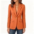 thumbnail image 4 of IUYRTFE Women's Slim Fit Single Button Blazer Long Sleeve Notched Lapel Casual Workwear Jacket, 4 of 6