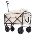 thumbnail image 4 of Enyopro 225LBS Collapsible Wagon Cart Foldable Utility Wagon with Wheels, Portable Lightweight Beach Wagon with Extra Storage, Heavy Duty Folding Wagon for Camping, Garden, Shopping, Beige, 4 of 9