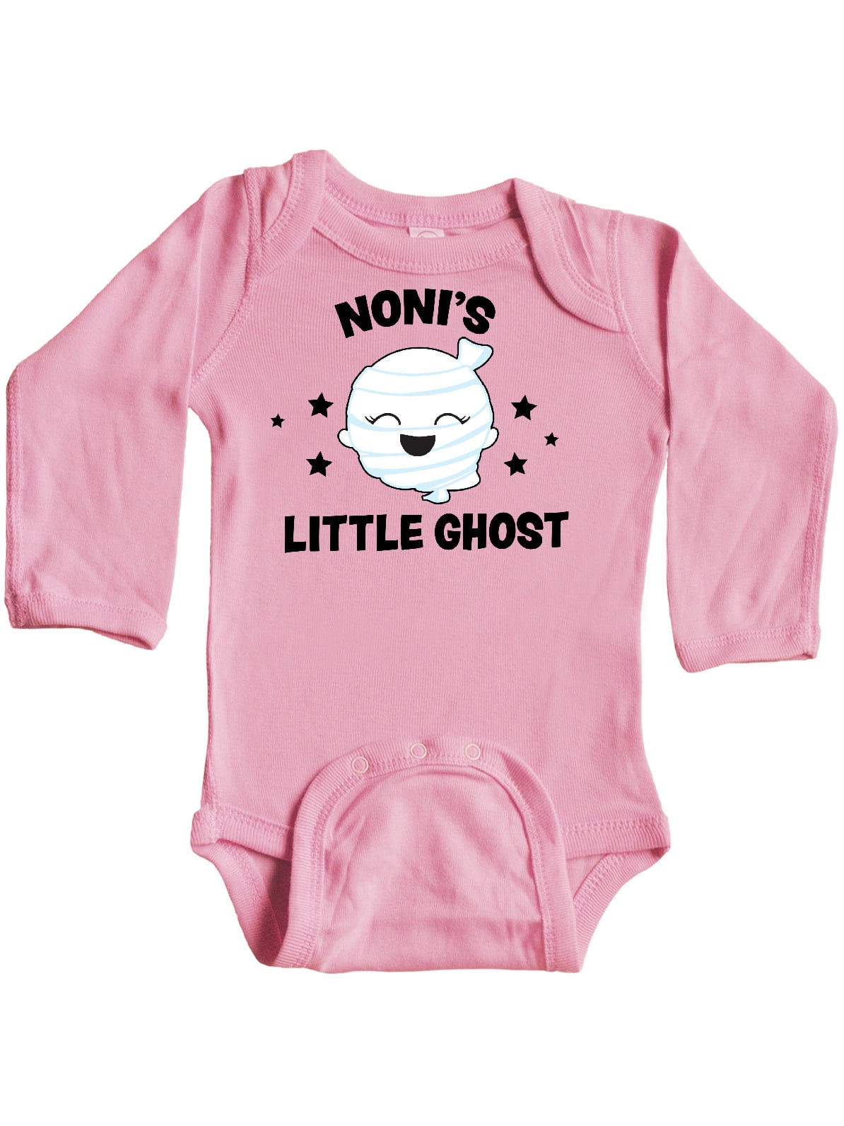 inktastic Cute Nonis Little Ghost with Stars Long Sleeve Creeper