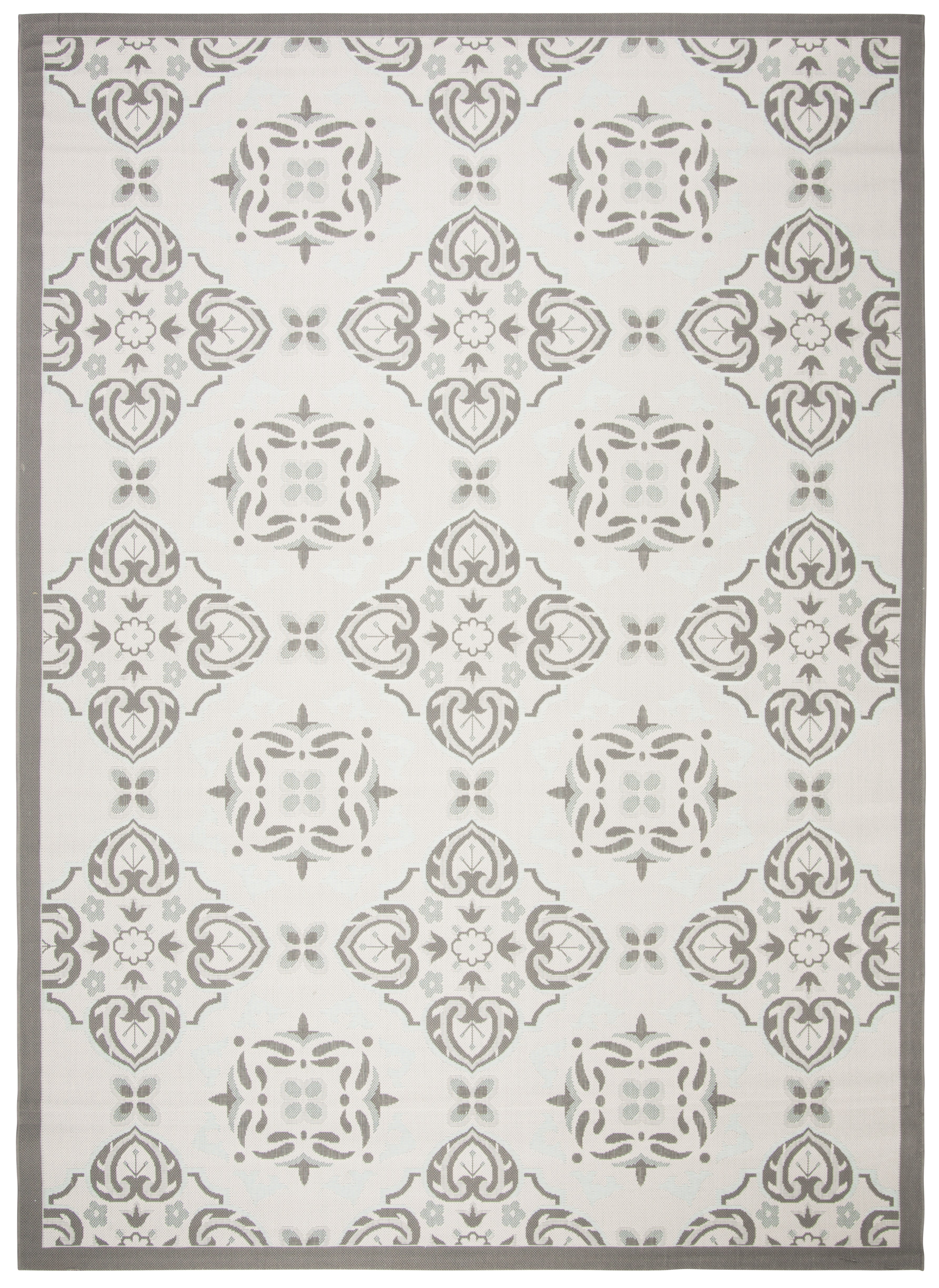 Safavieh Courtyard Louis Geometric Indoor/Outdoor Area Rug, Light Gray/Anthracite, 8' x 11'