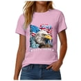 thumbnail image 5 of TOWED22 250 Anniversary USA Shirt for Women American Flag Freedom Graphic T-Shirts Patriotic Casual Short Sleeve Tees Tops(Pink,XL), 5 of 8