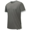 thumbnail image 2 of cllios Mens Shirts Clearance Cotton Workout T Shirt Lightweight Breathable Crewneck Shirts Regular Fit Short Sleeve Solid Color Tees Casual Slim Stretch Sports T-shirt Top Gray 3XL, 2 of 4