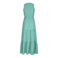 thumbnail image 5 of Womens Long Dresses Women'S Fashion Solid Sleeveless V-Neck Pleated Dresses Ankle Dress Long Dress Features: Women'S Fashion Solid Sleeveless Round Neck Pleated Dresses Mini Dress Featu, 5 of 6