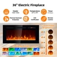 thumbnail image 5 of Easoger 70” Fireplace TV Stand for TVs up to 80", TV Stand with 36'' Electric Fireplace, LED Lights Entertainment Center, TV Console, Gray, 5 of 8