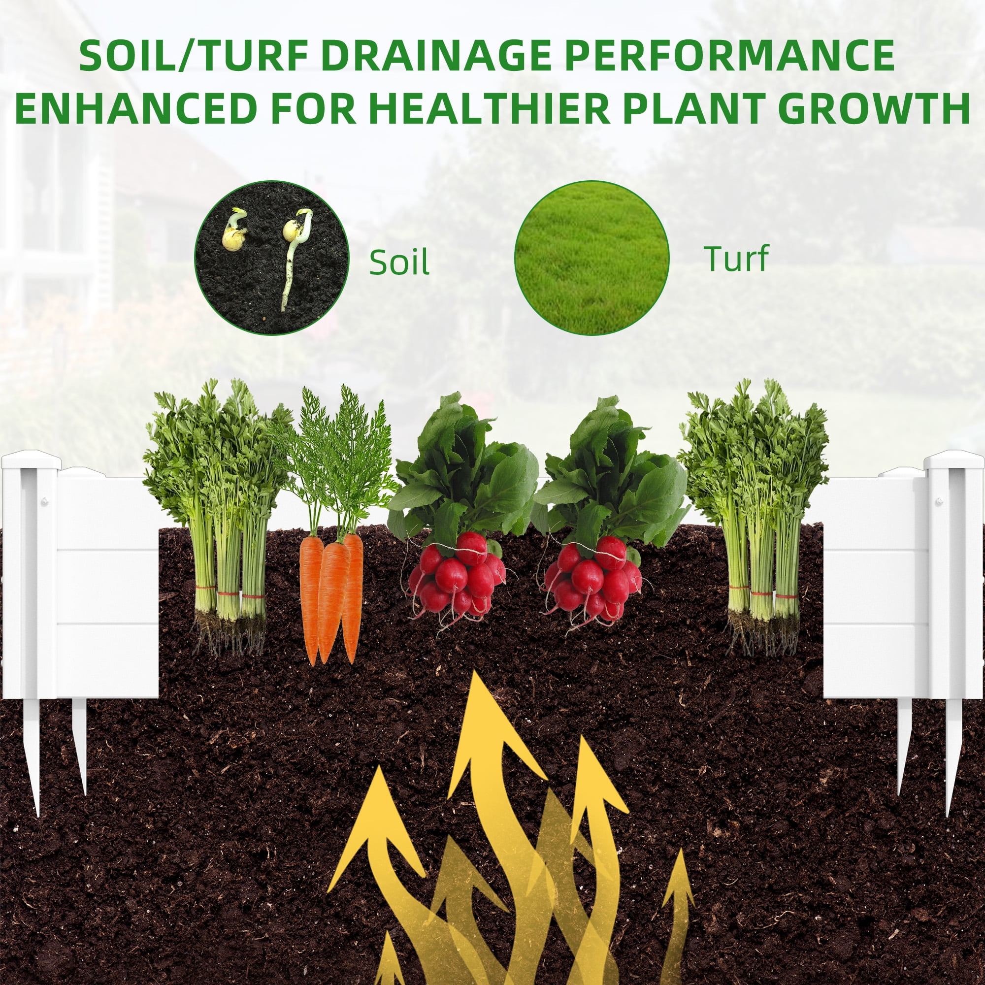 MAYEERTY Multipurpose White PVC Rectangular Garden Fence For Flowers, Vegetables, Pet & Chicks Nests