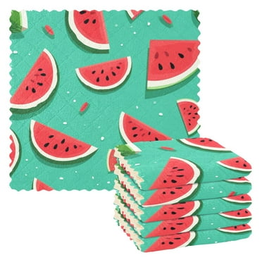 6 Packs Various Watermelon Kitchen Dish Towels Soft Absorbent Dish Cloths 11"x11"