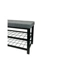 thumbnail image 2 of Nola Home Shoe Bench with Storage, 2-Tier Shoe Rack Padded Seat and Metal Frame, Grey, 2 of 6