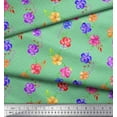thumbnail image 2 of Soimoi Silk Fabric Dot,Leaves & Periwinkle Floral Fabric Prints By Yard 42 Inch Wide, 2 of 3