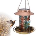 thumbnail image 1 of Bird Feeder, Solar Bird Feeder Exquisite Hollow Pattern Retro Warm Light  for Garden for Bird Lovers, 1 of 8