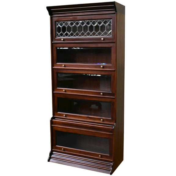 Crafters and Weavers Legacy 5 Stack Barrister Bookcase - Brown Walnut