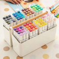 thumbnail image 3 of 1pc Multifunctional Storage Holder School Office Portable Pen Holder Storage Box Large Capacity Desktop Sundries Storage Basket, 3 of 4