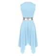 thumbnail image 4 of DPOIS Women's Liturgical Praise Dance Dress Sleeveless Worship Dance Dress Light Blue XL, 4 of 7