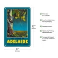 thumbnail image 2 of Lights of Adelaide Australia - Eucalyptus Tree - From the Mount Lofty Ranges - Vintage Travel Poster by McClean c.1930s - 8 x 12 inch Vintage Metal Tin Sign, 2 of 4