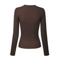thumbnail image 4 of Made by Olivia Women's Solid Long Sleeve Crew Neck Fitted Ribbed Sweater Top, 4 of 7