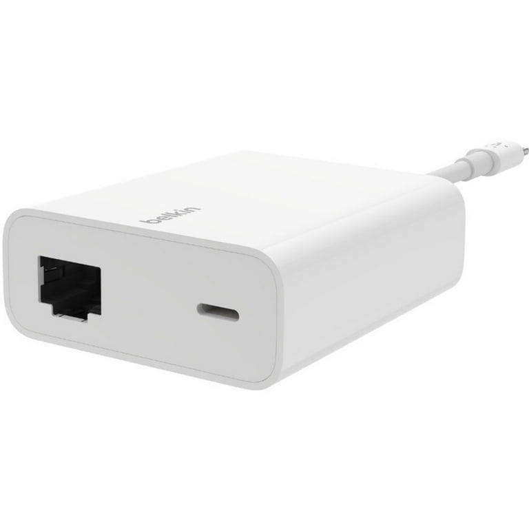 Belkin Lightning Ethernetアダプター Belkin Ethernet + Power Adapter with Lightning Connector - Walmart.com