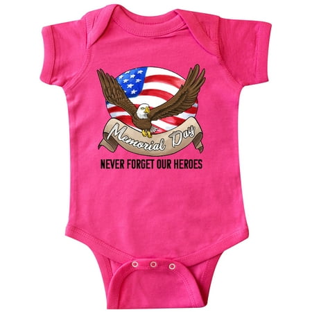 

Inktastic Memorial Day- Never Forget Our Heroes- Bald Eagle Gift Baby Boy or Baby Girl Bodysuit