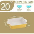 thumbnail image 6 of SWEEJAR Ceramic Baking Dish, Rectangular Small Baking Pan with Double Handles, 22OZ for Cooking, Brownie, Kitchen, 6.5 x 4.9 x 1.8 Inches(Yellow), 6 of 6
