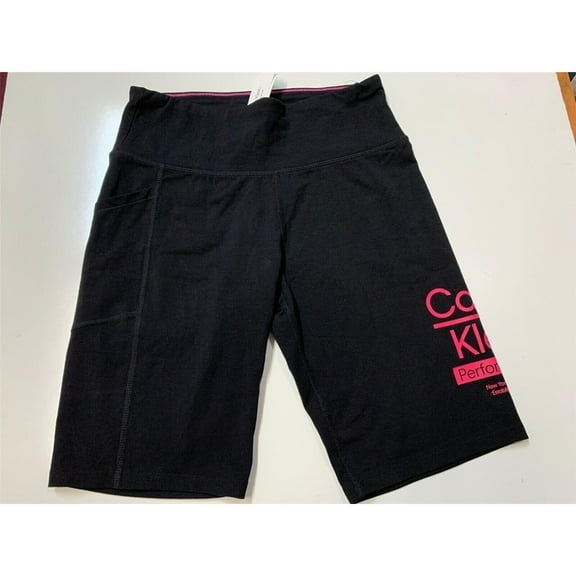 CALVIN KLEIN WOMENS BLACK SHORT WITH PINK LOGO - LARGE . New with box/tags