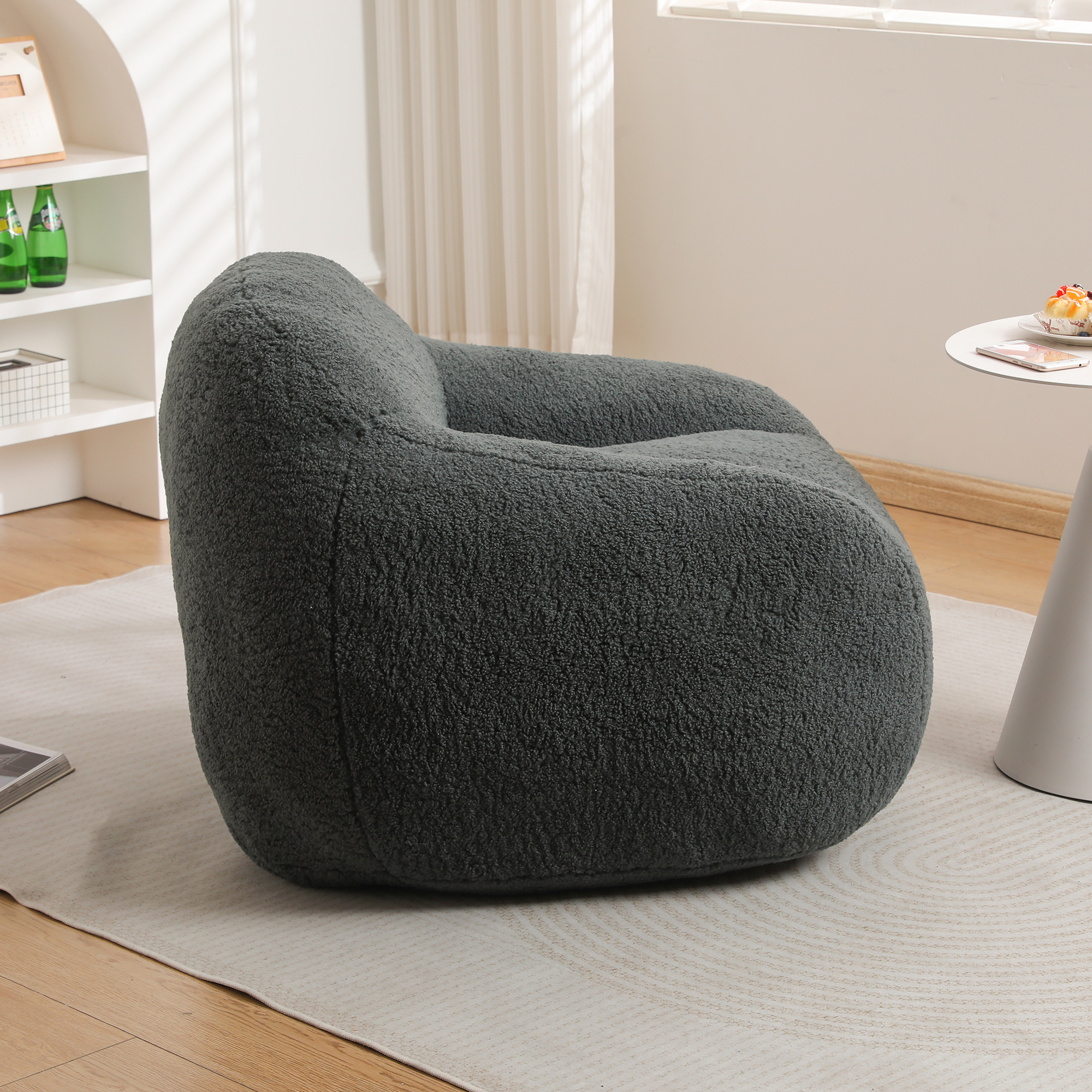 Jopath Bean Bag Chair, Bean Bag Sofa for Adults Comfy Beanbag Giant Bean Bag Couch with Armrest Large for Gaming Reading Living Room Bedroom Apartment Dark Gray