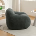 thumbnail image 3 of Bean Bag Chair, Comfy Bean Bag Sofa for Adults, Stuffed Floor Sofa with Supportive Backrest & Armrests, Modern Faux Fur Accent Chair for Living Room & Bedroom, Dark Gray, 3 of 12