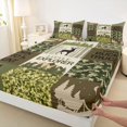 thumbnail image 3 of Feelyou Farmhouse Hunting Men Full Size Sheets, Green Camouflage Abstract Bed Sheets, Deer Animal Sheet Sets, Breathable Home Decor, 4 Pieces, 3 of 7