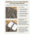thumbnail image 5 of Men's Heavyweight Cargo Pants Regular Fit 100% Cotton Multi-Pocket Work Trousers with Elastic Waist, 5 of 12