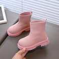thumbnail image 4 of NAISIBABY Girls Socks Boots, Thicken Sole Mid Calf Round Toe Winter Pull-On Fashion Boots Pink 10(Little Kids), 4 of 9