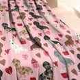 thumbnail image 3 of Pink Cute Dachshund Dog and Love Heart Blanket,Comfortable Soft Flannel Throw Blanket,All Season,Warm Lightweight Blankets for Sofa Bed Couch Living Room Chair,60"x80"(150x200cm), 3 of 4
