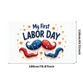 thumbnail image 3 of Patriotic Design My First Labor Star Decorations Colorful Stars Decorative Banners Red White Blue for Baby Shower First Celebration Nursery Decor, 3 of 7