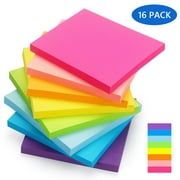 Tripumer 16 Pack Sticky Notes 3 x 3 inch Super Sticky Notes Strong Adhesive Self-Stick Notes 8 Brightly Colored 82 Sheets Each for School Home Office