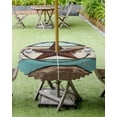 thumbnail image 4 of Fsddascl Texas Star Western Outdoor Tablecloth - 54 Inch Round Dining Table Cover, Vintage Teal Brown Wooden Farmhouse Waterproof Outdoor Table Cloth with Umbrella Hole & Zipper for Picnic/Patio, 4 of 7