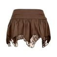 thumbnail image 3 of TAIAOJING Womens Lace Short Skirt Solid Color Low Waist Patchwork Flowy Ruffle Pleated Mini Skirts Streetwear, 3 of 3