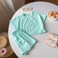 thumbnail image 5 of UAYOTSE Girls Summer Outfits 2 Piece Sets Short Sleeve Shirts and Shorts Set Kids Clothes,Sizes 12-18 Months, 5 of 8
