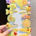 thumbnail image 3 of 14 Uds conjunto horquilla lindo colorido princesa flor fruta patrón de dibujos animados niños Clip de pelo para niñas amarillo, 3 of 5