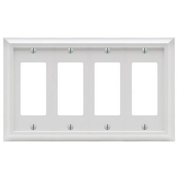 Amerelle 2040R4W Deerfield Wallplate, 1 Rocker, Wood, White, 1-Pack