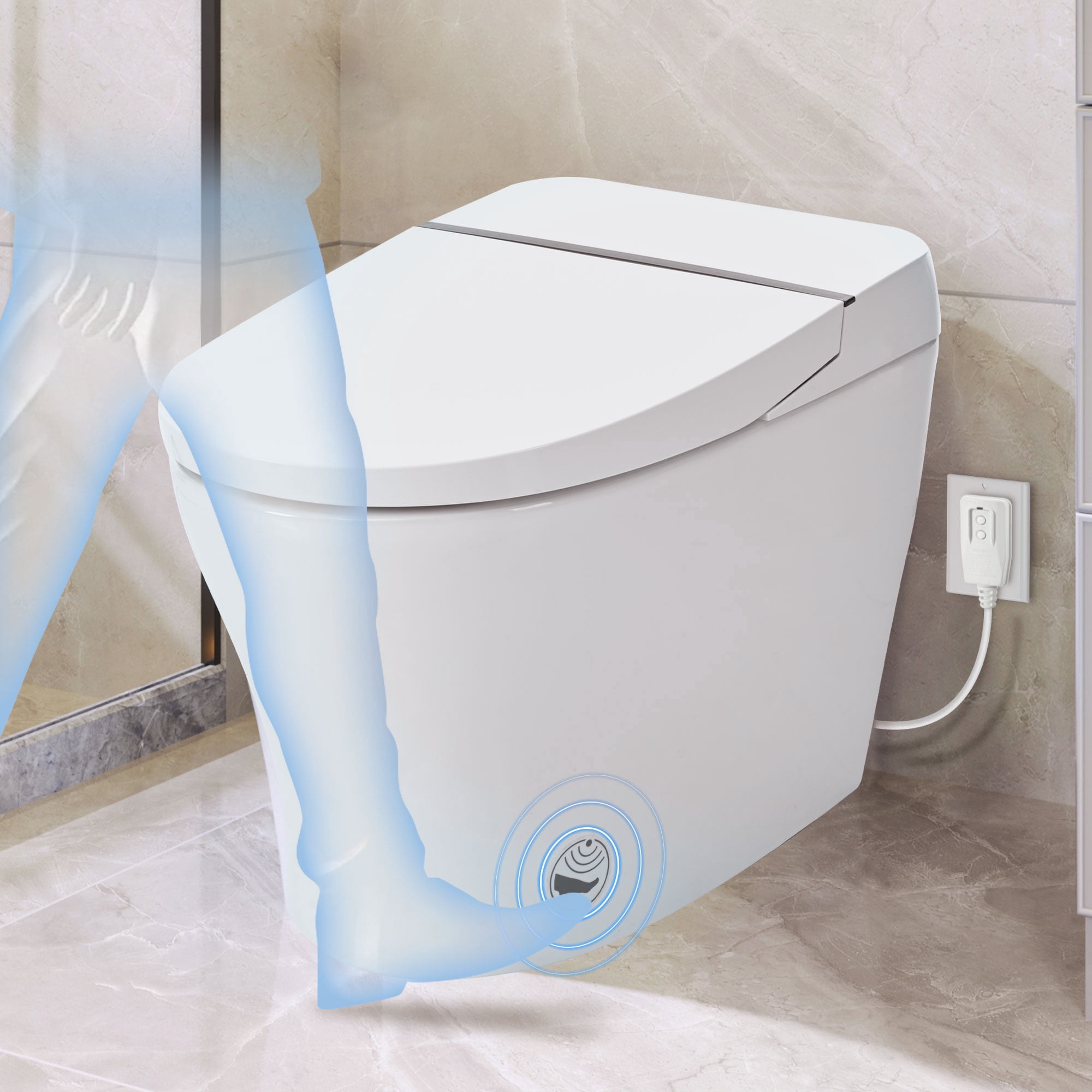 Smart Toilet Bidet Combo with Self-Cleaning Nozzle