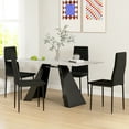 thumbnail image 4 of HOMCOM Chaises de Salle à Manger, Ensemble de 4, Chaises d'Appoint Rembourrées, Dossier, Noir, 4 of 10
