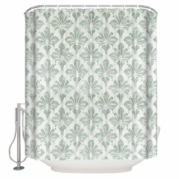 60x72 Inch Shower Curtains for Bathroom Sage Green Geometric Fabric Bath Curtain Decor Modern Abstract Art Waterproof Restroom Curtains Shower Set Accessories with 12 Hooks 60 Inch