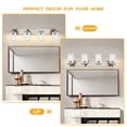 thumbnail image 4 of Melucee Brushed Nickel Industrial Bathroom Vanity Light Fixtures Over Mirror Seeded Glass 4 Lights Vintage Vanity Lights Farmhouse Bath Lighting, 4 of 6