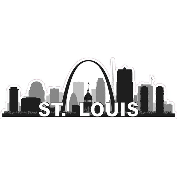 10inx3.5in St. Louis Skyline Sticker Vinyl Missouri Travel Decal Stickers