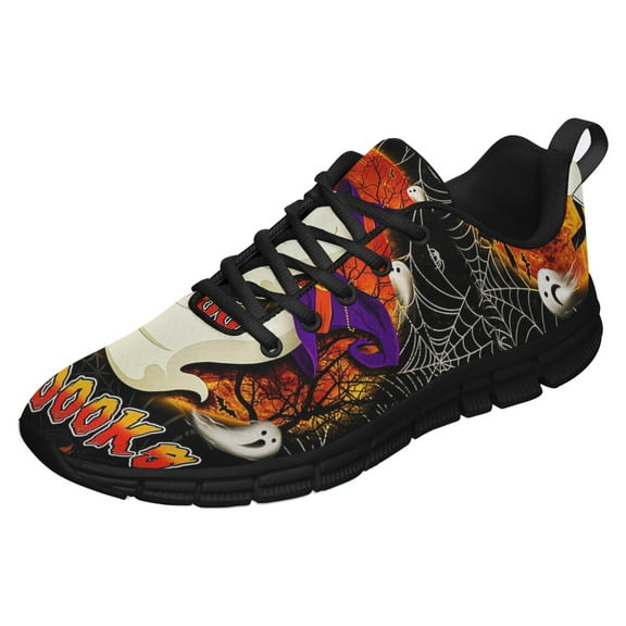 Booooks Ghost Halloween Running Shoes Sneakers Mesh Black Size 3.5