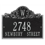 Personalized Acanthus 3-Line Wall Plaque in Black And Silver